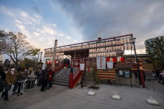 Shinobazunoike Bentendo Temple, at sunset, Ueno Park, Taito City, Tokyo, Japan