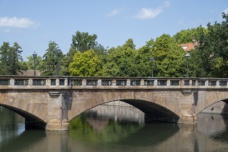 Maxbrücke over the Pegnitz River, Nuremberg, Middle Franconia, Franconia, Bavaria, Germany