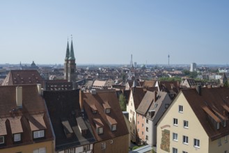 View of the city from Kaiserburg Castle, Nuremberg, Middle Franconia, Franconia, Bavaria, Germany
