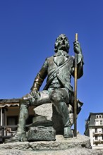 Statue of Michel-Gabriel Paccard, Savoyard doctor and mountaineer in town, Chamonix-Mont-Blanc,