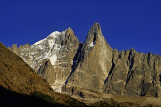 Aiguille du Dru in the evening light, Chamonix-Mont-Blanc, Haute-Savoie, France