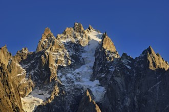 Mountains from the left, Dent du Caïman, Dent du Crocodile, Aiguille du Plan, in the light of the