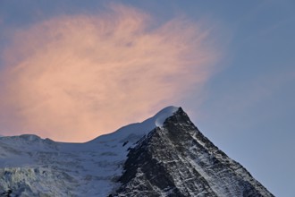 Snow-covered Aiguille du Goutier, Chamonix-Mont-Blanc, Haute-Savoie, France