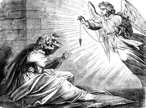 The man with the measuring string, The Prophet Zacharia, chapter 2, angel, pendulum, measure,