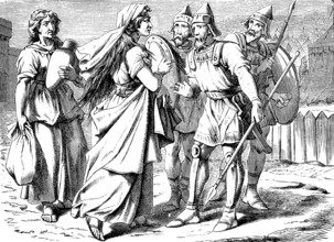 Judith and her maid go to the camp of enemies to Prince Holofernes, The Book of Judith, chapter 9,