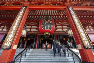 Buddhist temple complex, main hall, Asakusa shrine or Senso-ji temple, Asakusa, Tokyo, Japan