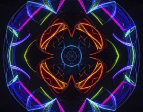 Abstract background of slightly unfocused multicolored glass lenses spinning and rotating,