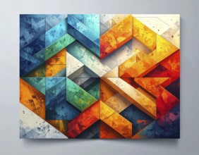 Abstract modern template, geometric effect stylized as mosaic tile, vibrant colorful business