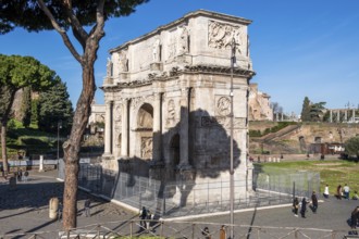 Protected Arch of Constantine with marble reliefs marble reliefs relief made of marble with scenes