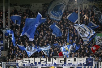Fan block, fans, fan curve, flags, atmosphere, atmospheric Hamburger SV HSV, transparent STATUTE