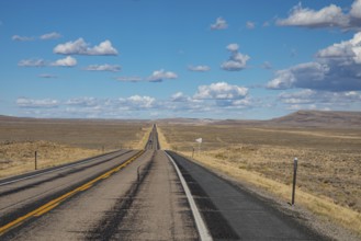 Farson, Wyoming - Highway 28 in southwestern Wyoming is straight and uncrowded