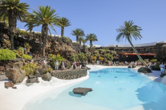 Pool designed by César Manrique Swimming pool at Jameos del Agua Cultural Center Tourist