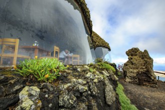 Panoramic window in a building designed by Cesar Manrique with the collaboration of Jesús Soto and