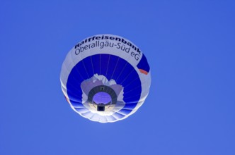 A hot air balloon, registration D-OASF, rises into the air as part of an air show at the