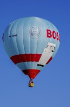 A hot air balloon, registration D-OFDG, rises into the air as part of an air show at the