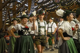 Traditional traditional costume show at the Tradition party tent, Oide Wies'n, Oktoberfest, Munich,