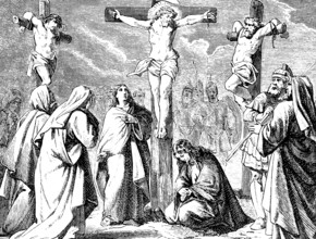 Jesus on the cross, Gospel of Matthew, chapter 27, crucifixion, son of God, criminal, armed