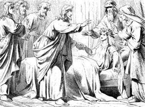 Jesus awakens a twelve-year-old girl, Gospel of Mark, chapter 5, sickbed, parents, faith, healing,