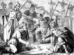 The war servants on the cross, Gospel of Mark, chapter 15, Jesus' crucifixion, two criminals,