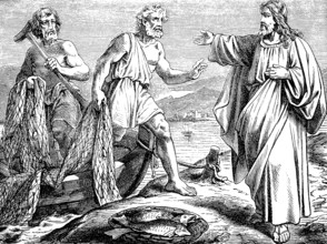 Jesus punishes Peter and Andrew, Galilean Sea, Sea of Galilee, Gospel of Mark, chapter 1,