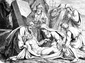 Entombment of Jesus, cave, rock, Mary Magdalene, grave, grief, death, tears, chalice, woman, three