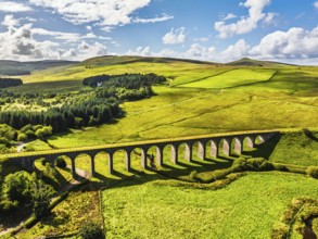 Shankend Viaduct from a drone, Hawick, Scottish Borders, Scotland, UK