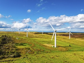 Wind Farm from a drone in southeast Scotland, UK