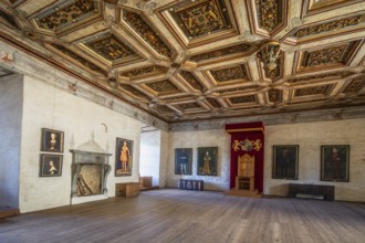 Trone room in Kalmar slott castle in Sweden. Kalmar Castle was build in the 12th century. It was