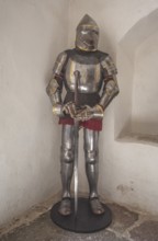 Knights armor in Kalmar Castle, Kalmar, Småland, Sweden, Scandinavia