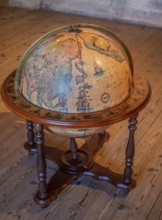 Interior of Kalmar Castle: Globe in Queen Gunilla Bielke's state room when she and her husband