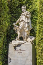 Monument with marble sculpture to Hans Makart, the Austrian painter and decorative artist for