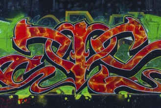 Wall painting, street art on the walls of the Danube Canal, Schwedenplatz, Vienna, Austria