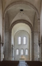 Interior view of central nave, basilica, monastery church, founding year 1136, Eberbach Abbey,
