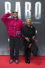 Yannick Niang and Tsellot Melesse at the premiere of the Netflix film Babo at the Astor Film Lounge