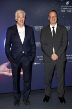 Richard Gere and Kai Müller (managing directors of International Campaign for Tibet) at a photo