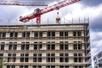 Construction site, residential construction, 50 new, publicly funded rental apartments, catering,