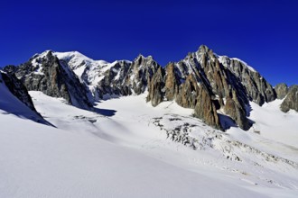 View of the mountains from the Télécabine Panorama Railway, La Tour Ronde, Mont Blanc, Mont Maudit,