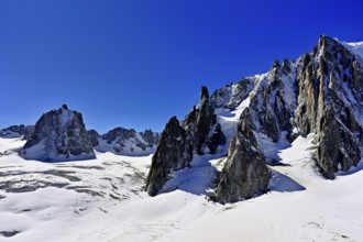 View of the mountain from the Télécabine Panorama Railway, Le Mont Blanc du Tacul, in the