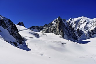View of the mountains from the Télécabine Panorama Railway, l'Aiguille Noire de Peuterey, La Tour