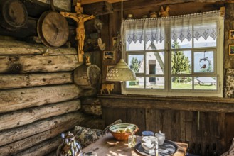 Ancient alpine hut, Herrgottswinkel, Alm Enge, Hirschau, Kanisfluh, Bregenzerwald, Vorarlberg,