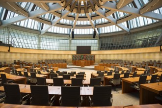 Interior view, plenary hall, State Parliament of North Rhine-Westphalia, Düsseldorf, North