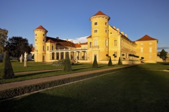 Rheinsberg Castle, front in late evening light, prime example of Friederician Rococo, Ruppiner