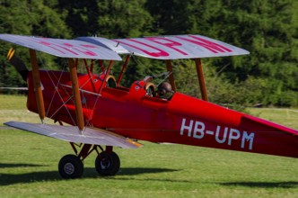 A De Havilland DH.82 Tiger Moth with the registration HB-UPM during a flight demonstration as part
