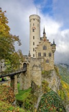Lichtenstein Castle, also known as Württemberg's fairytale castle, built in the style of