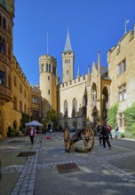 Courtyard, Hohenzollern Castle, ancestral home of the House of Hohenzollern, noble family, German
