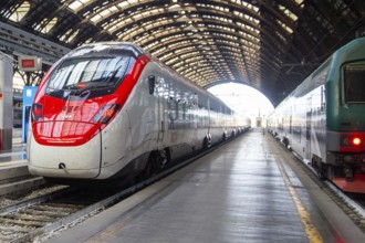 EuroCity-Express (ECE) at Milan train station. The train goes from Frankfurt to Milan and vice