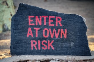 Warning sign, Enter At Own Risk, South Africa