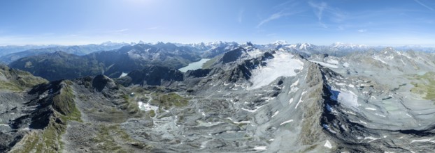 Alpine panorama, aerial view, Mont de la Blana, view of rocky mountain landscape, Mont Blanc de