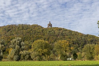 Mountain, forest, Kaiser-Wilhelm-Denkmal, Porta Westfalica, North Rhine-Westphalia, Germany