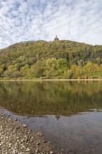 Mountain, forest, Weser, reflection, Kaiser Wilhelm Memorial, Porta Westfalica, North